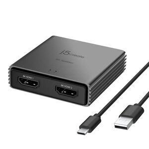j5create -  HDMI 2.1 8K Splitter 1 In and 2 Out - Bla Black